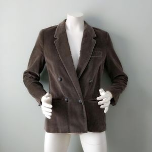 Vintage Sasson Paris Elephant Gray Corduroy Boyfriend Blazer 8/9 M